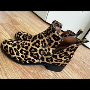 Franco Sarto Leopard Booties Size 8.5